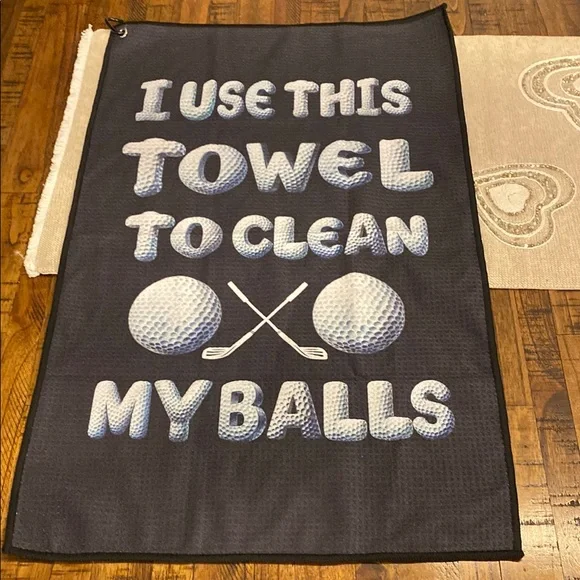 Golf Humor Black Towel - Picture 3 of 6